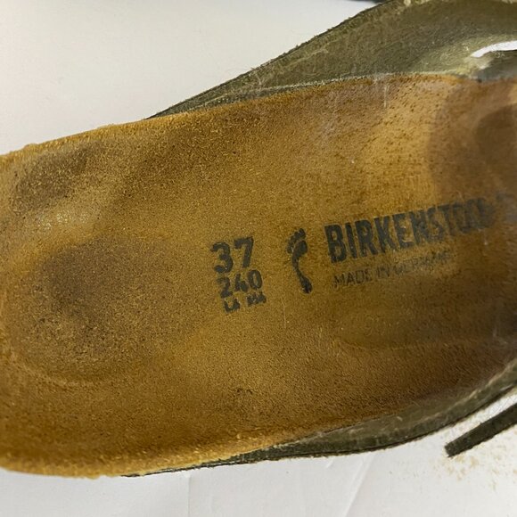 Birkenstock Arizona Green Snake Print Two Strap Slide Sandals Size 37 US 6-6.5 - Picture 5 of 7